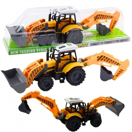 Suur ekskavaator-laadur Põllumajandusehitus Mobiilne Kollane