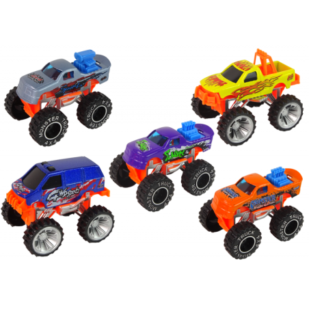 Maastikuautod Resorak Monster Truck Sõidukikomplekt Erinevad värvid 9 tk.