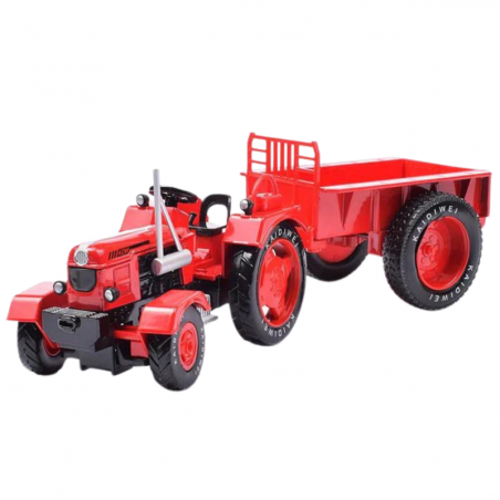 Metallist talutraktor Haagisega Punane 1:18