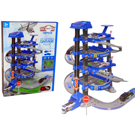 Politsei neljatasandiline parkla 1:64 Sõidukite helituled