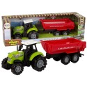 Roheline traktor koos haagisega