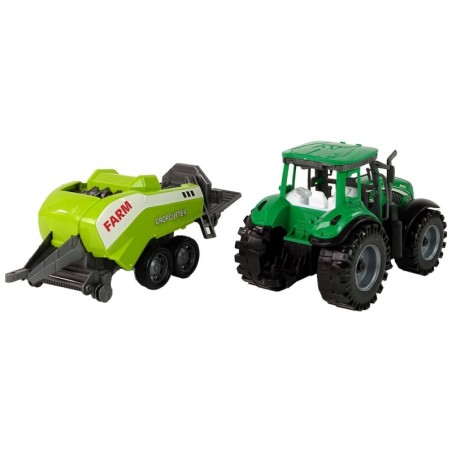 Roheline põllutraktor, külvimasin, hõõrdeajam