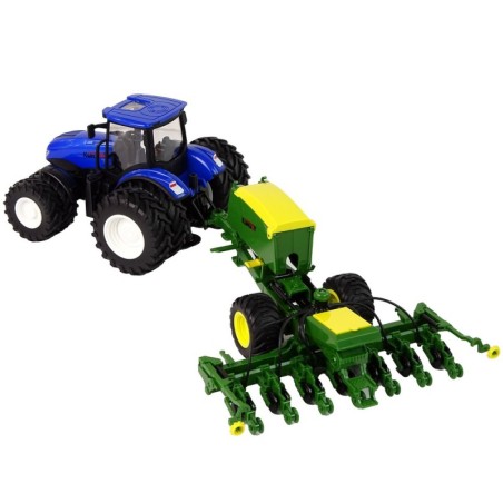 Sinine traktor pressiga