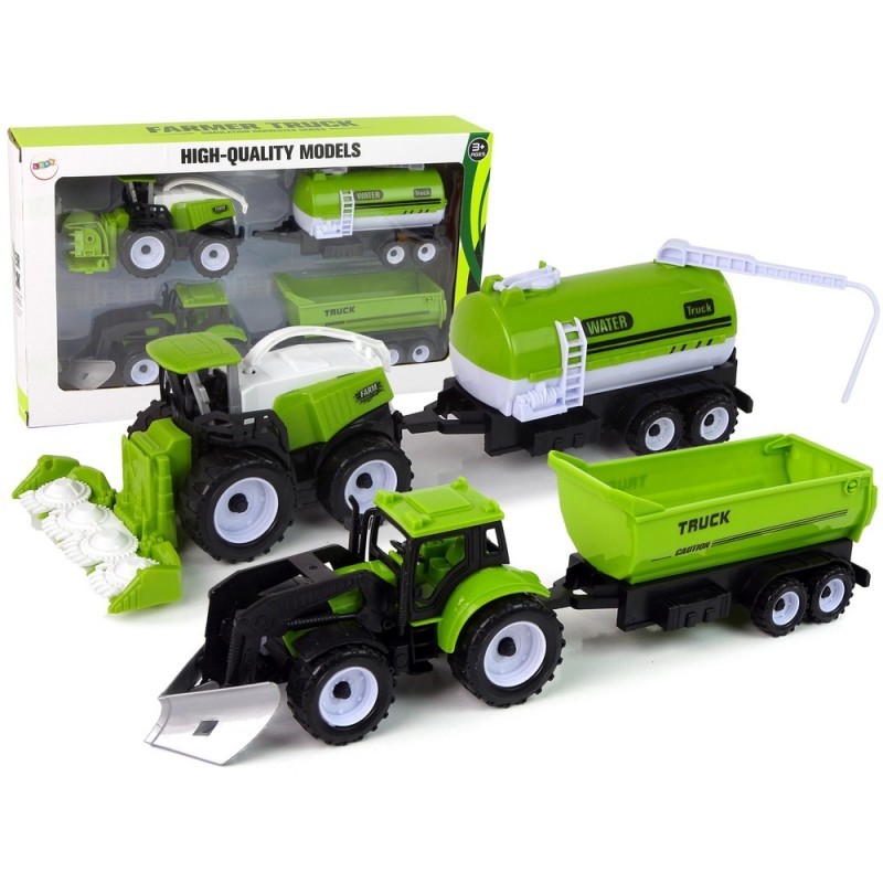 Farm Vehicle Set Tractor Harvester Tanker Poolhaagis