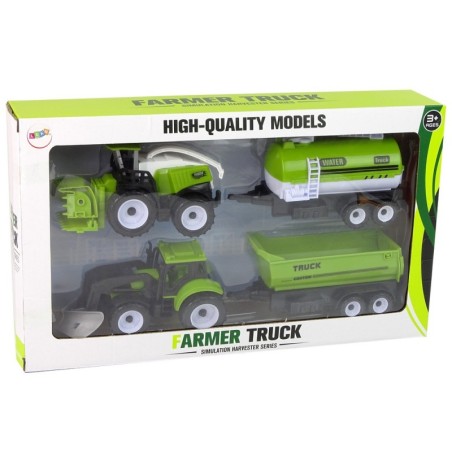 Farm Vehicle Set Tractor Harvester Tanker Poolhaagis