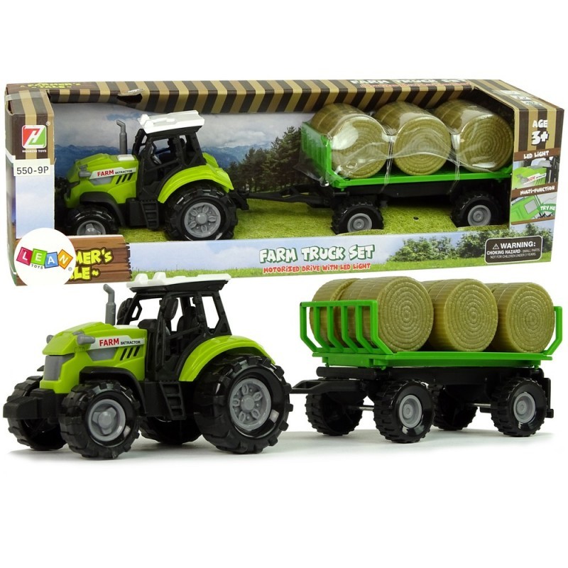 Traktor haagisega Bale Hay Sound Green