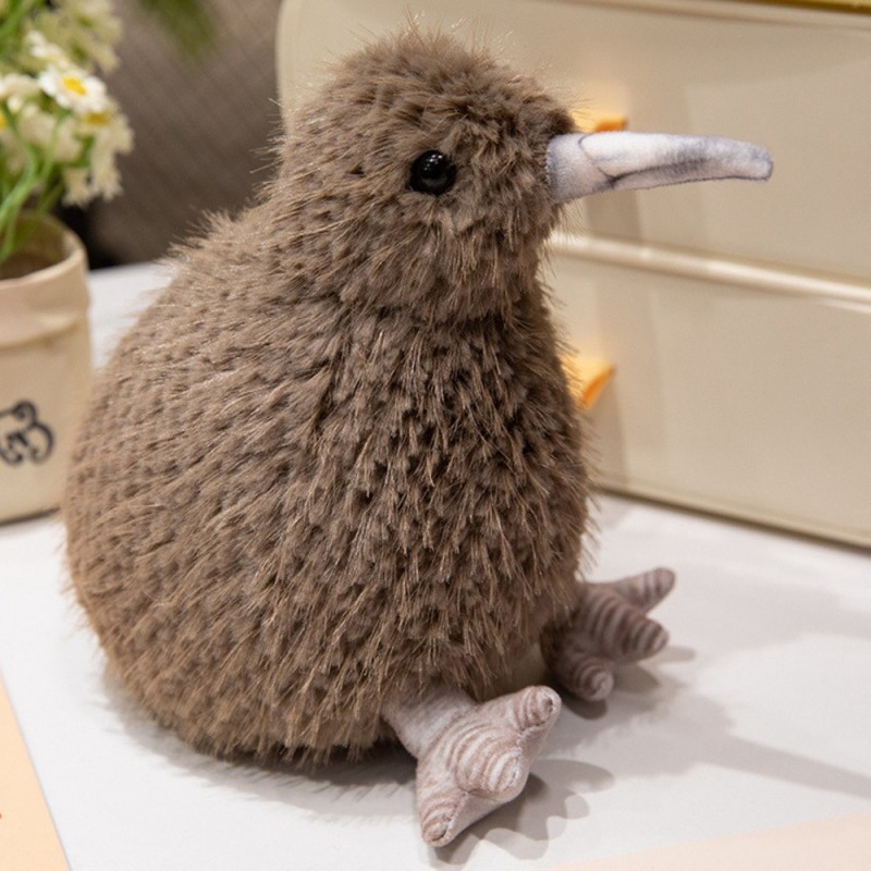 Plush Kiwi Bird Plush Toy Mascot Kaisumänguasi Tumepruun 17cm