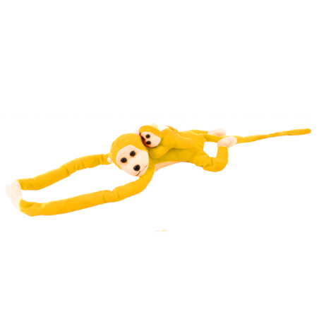 Mascot Plush Monkey with Baby, kollane 90 cm