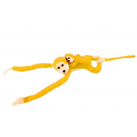 Mascot Plush Monkey with Baby, kollane 90 cm