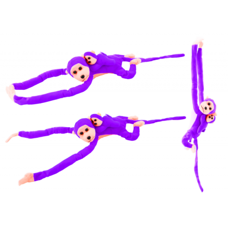 Mascot Plush Monkey with Baby, lilla 90 cm