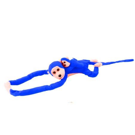 Mascot Plush Monkey with Baby, sinine 70 cm