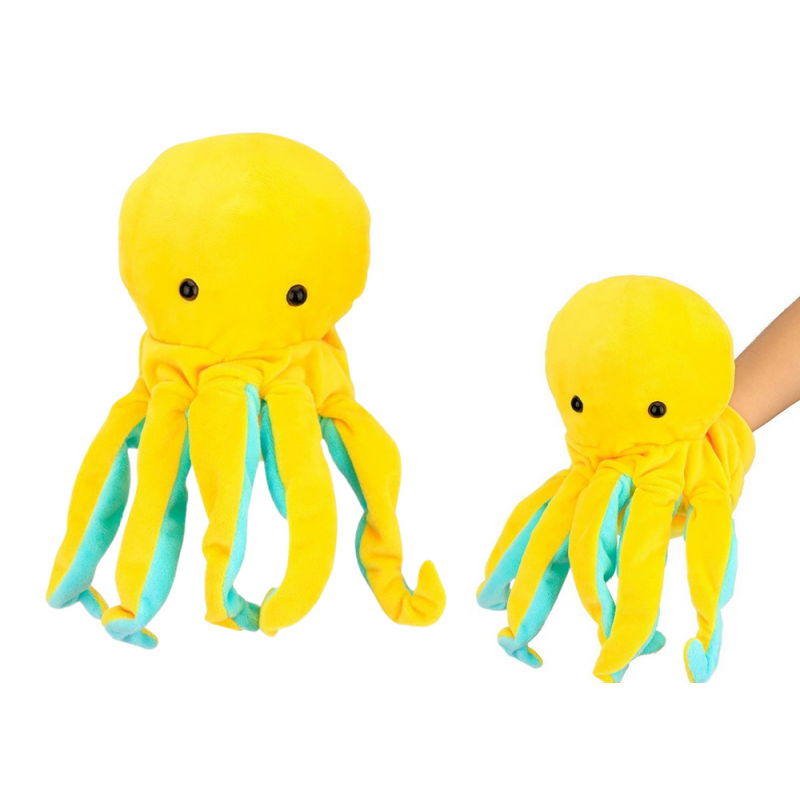 Pehme kollane kaheksajalg 25 cm