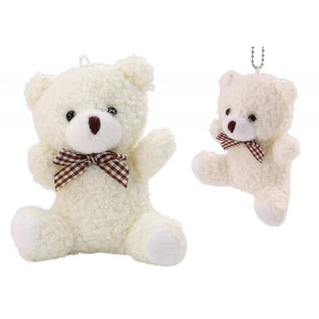 Pehme valge väike kaisukaru kaisu maskott võtmehoidja 10cm