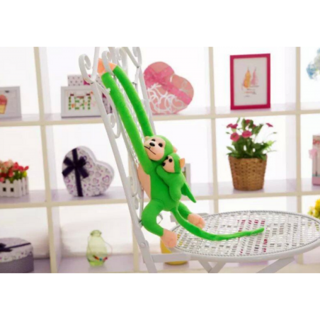 Plush Monkey koos Baby Mascot Green 70 cm