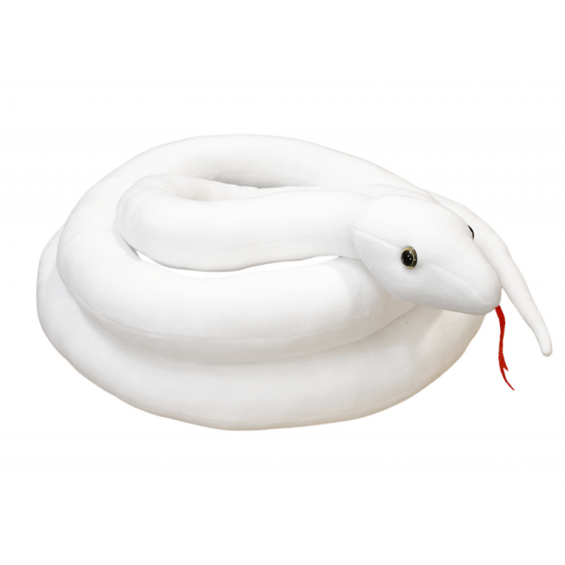 Pehme valge Madu maskott 110 cm
