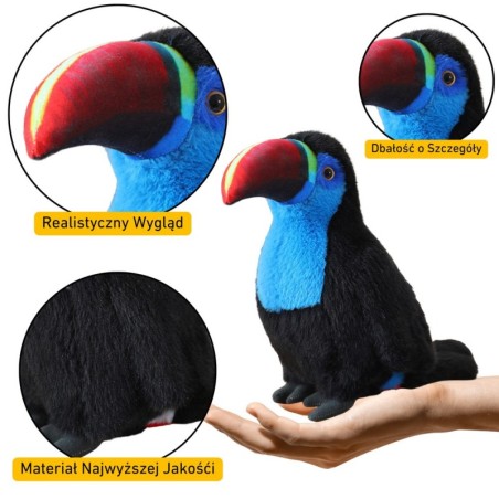 Plush Toucan Bird Plush Toy Mascot Kaisumänguasi Sinine 40cm