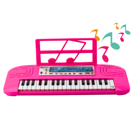 Elektriklaver lastele, 36 meloodiat, roosa