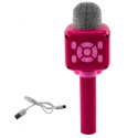 Juhtmeta Bluetooth-mikrofon karaoke salvestamiseks häälevahetaja, roosa