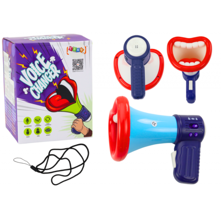 Megafoni häälemuutja, kolme häälerežiimi salvestamine, suu sinine