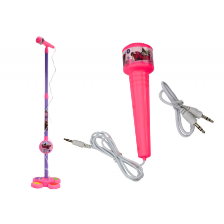 Mikrofon koos alusega lastele, reguleeritav, roosa