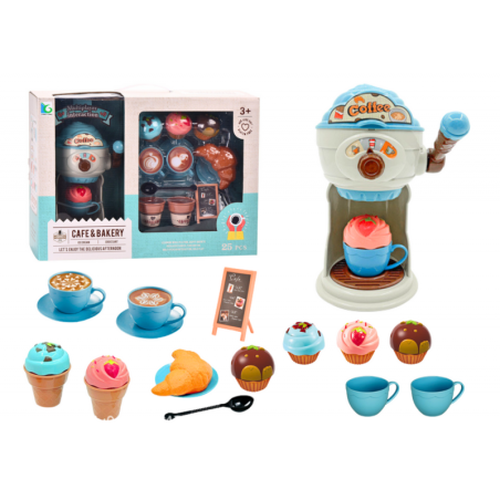 Maiustuste kohviku jäätisemasina tasside komplekt, muffinid