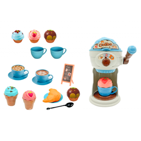 Maiustuste kohviku jäätisemasina tasside komplekt, muffinid