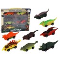 Autode komplekt, Dinosaurused, Värvilised autod, 8 tk