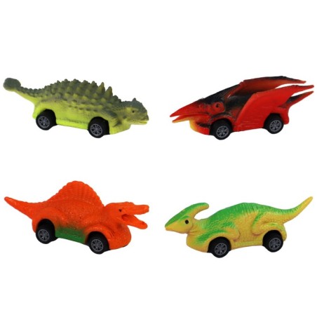 Autode komplekt, Dinosaurused, Värvilised autod, 8 tk