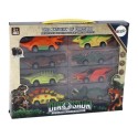 Autode komplekt, Dinosaurused, Värvilised autod, 8 tk