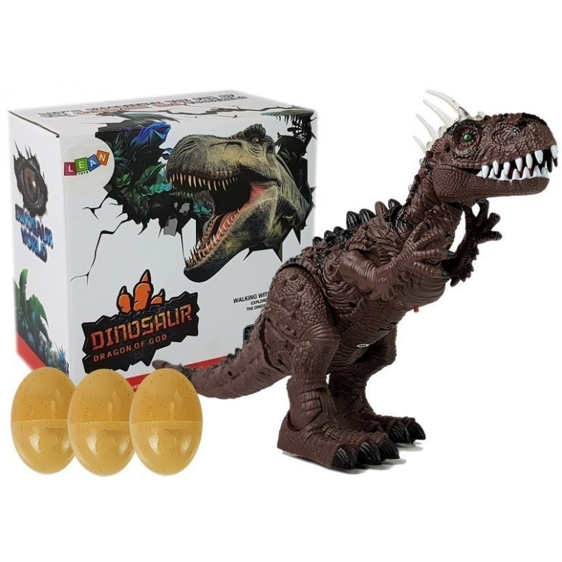 Akutoitega pruun dinosaurus liigub heliprojektoriga