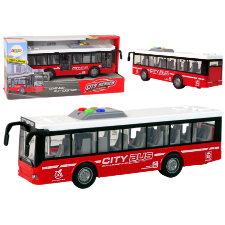 Bussi tulede ja helidega punane 1:16