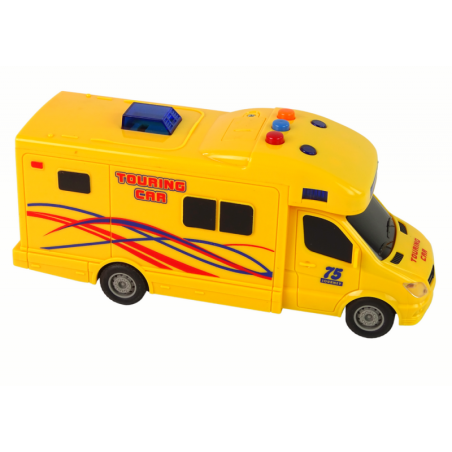 Matkaauto kollane, helid ja tuled