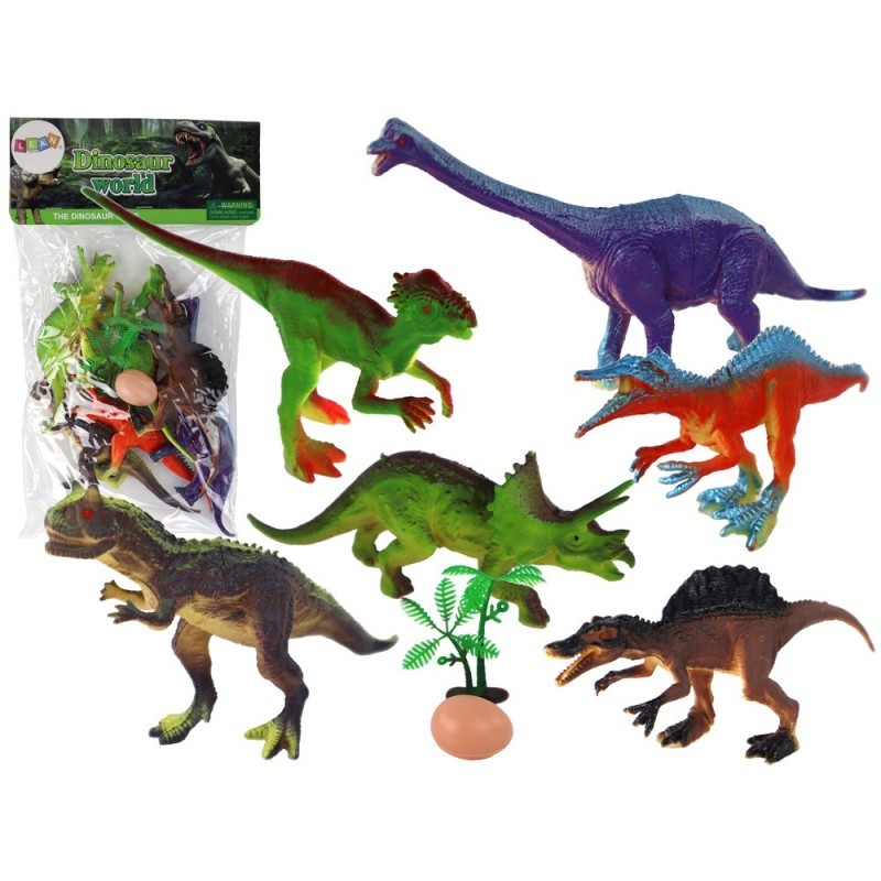 6 dinosauruse figuuri ja tarvikute komplekt