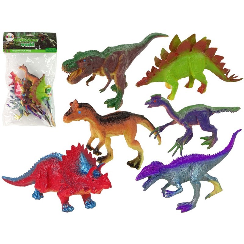 Dinosauruse kujukesed, värvilised 6 tükki