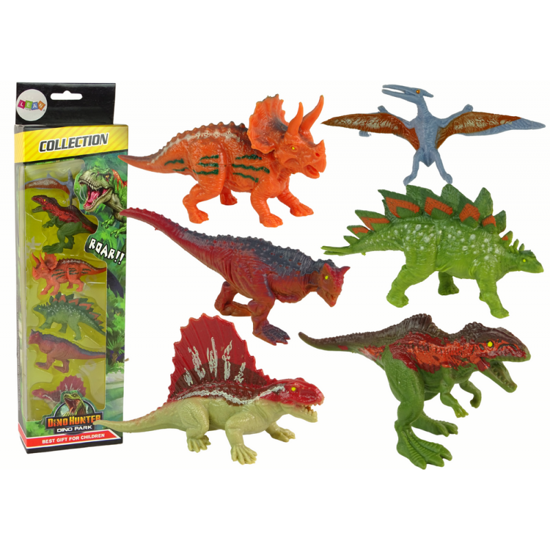 Dinosauruste kujukeste komplekt 6 tk Värviline