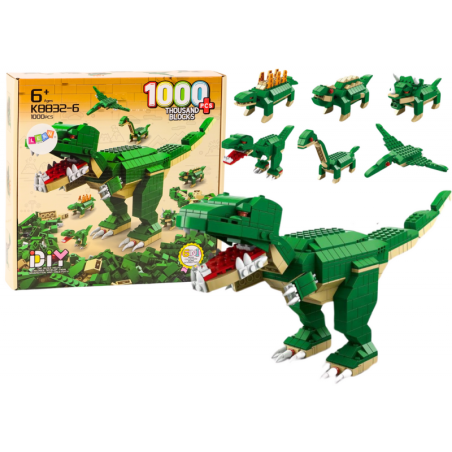 Ehitusklotsid Dinosaurused 6in1 DIY Dinosauruste komplekt 1000 tk.