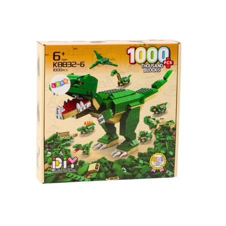 Ehitusklotsid Dinosaurused 6in1 DIY Dinosauruste komplekt 1000 tk.