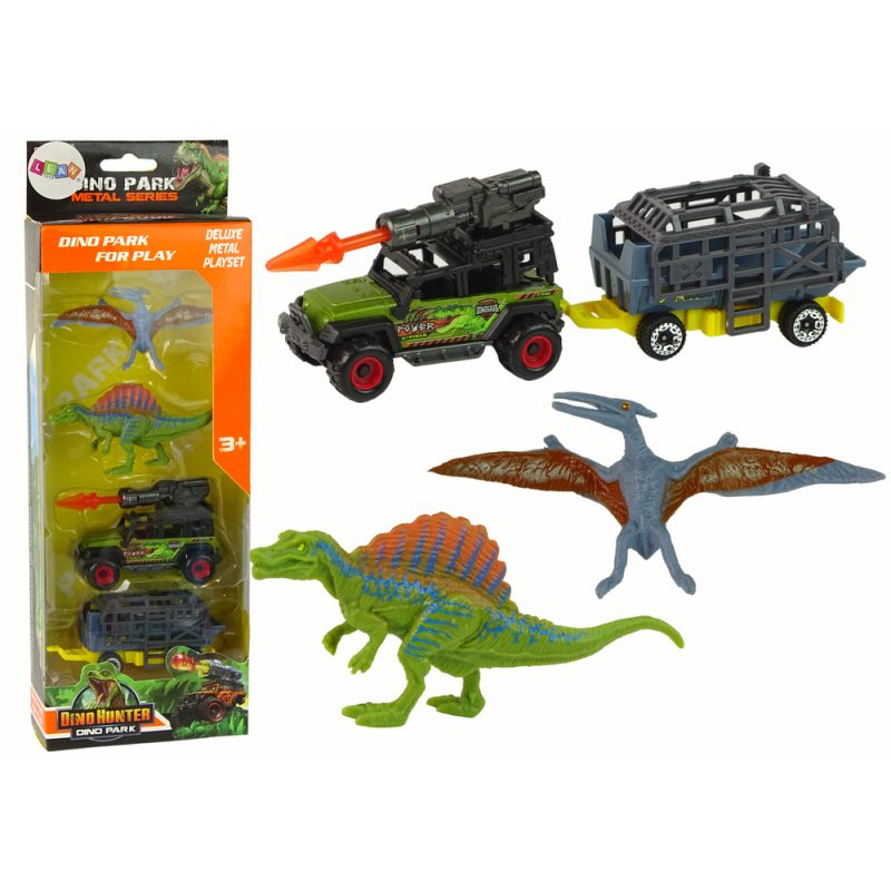 Dinosauruste komplekti auto raketihaagisega