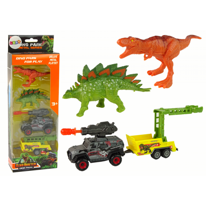 Dinosauruste komplekti auto raketi treiler