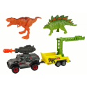 Dinosauruste komplekti auto raketi treiler