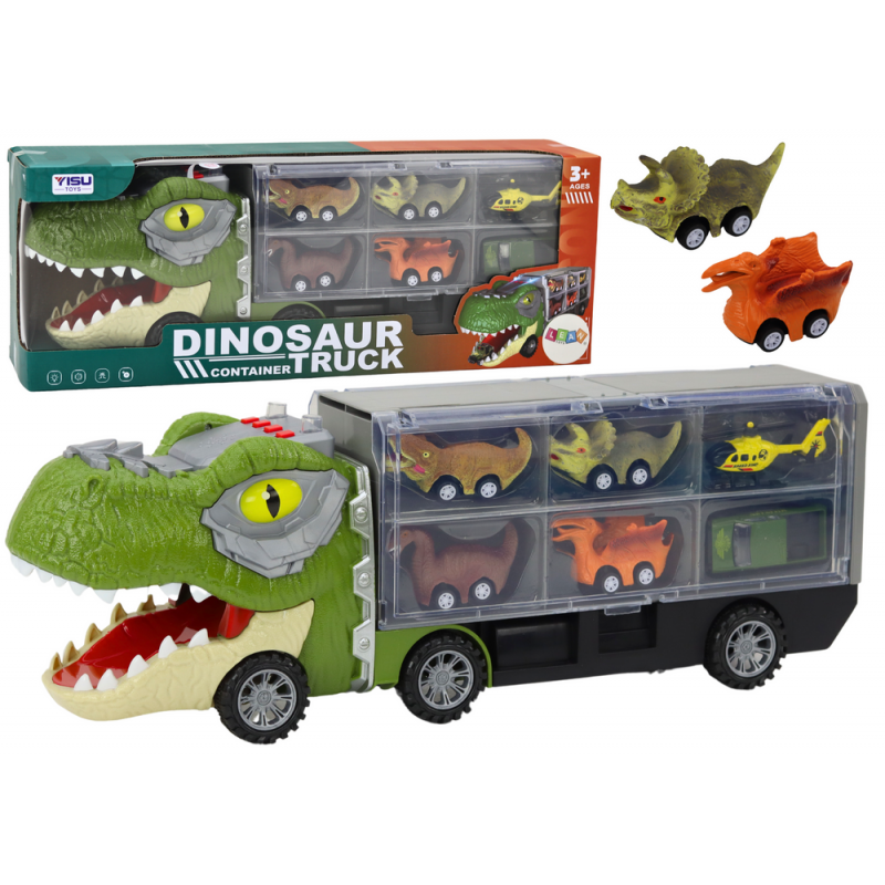 Dinosauruste veoauto vedrud 6 tk , tuled ja helid