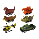 Dinosauruste veoauto vedrud 6 tk , tuled ja helid