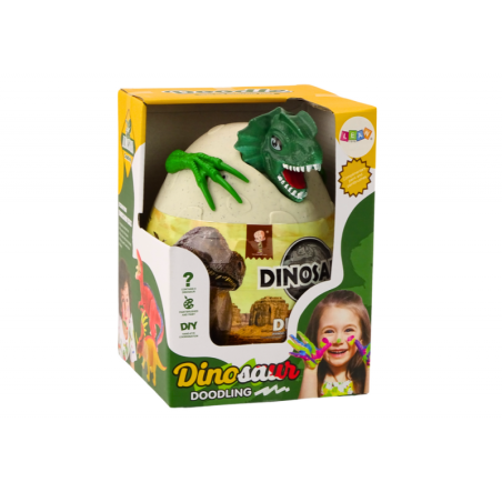 Dinosaurustega muna DIY pintslite roheliseks värvimiseks