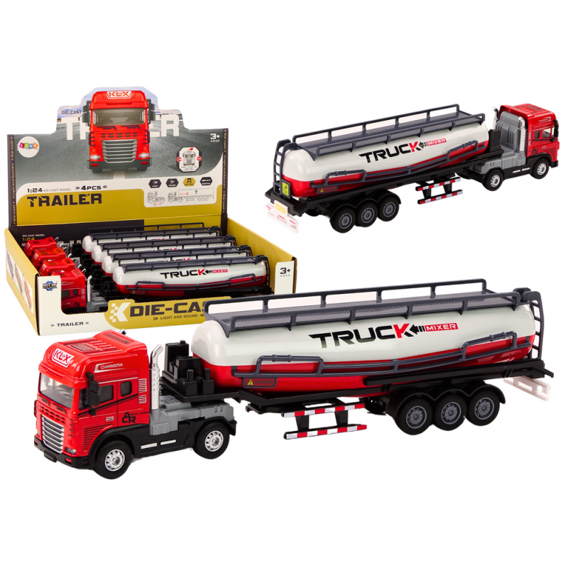 Haagisega veoauto TIR tanker 1:24 auto veoauto punane heli