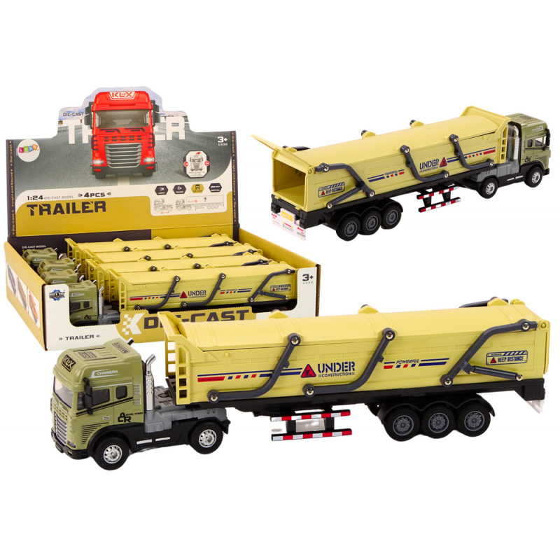 Haagisega veoauto TIR-veokid 1:24 Helid, tuled pruunid