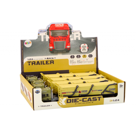 Haagisega veoauto TIR-veokid 1:24 Helid, tuled pruunid