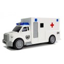 Hõõrdeajamiga auto kiirabi valge 1:20 heliga
