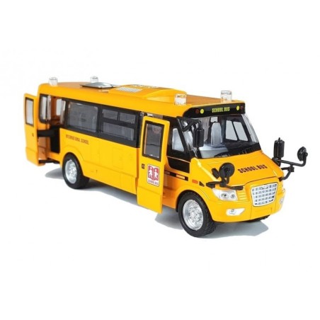 Hõõrdeajamiga metallist koolibuss Die Cast mudel