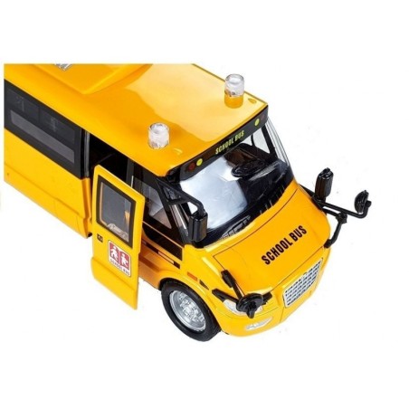 Hõõrdeajamiga metallist koolibuss Die Cast mudel
