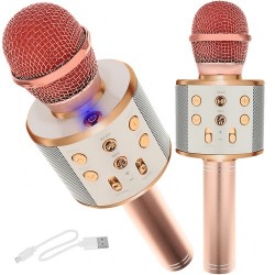 Juhtmevaba bluetooth kõlariga mikrofon, roosa
